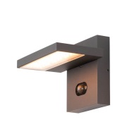 SLV - Abridor buitenwandlamp, IP65, zwart met sensor