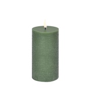 Uyuni - Pilaar Kaars LED 7,8x15,2 cm Olive Groen/Rustic  Lighting
