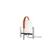 Santa & Cole - Cesta Metálica Taffellamp w/Handle Stainless Steel/Whit...