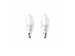 WiZ - Bollen Smart Color 4,9W 470lm 2200-6500K 2-pak Kerte E14