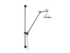 Lampe Gras - 214 Wandlamp Conic Zwart/Wit/Koper