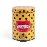 SELETTI - Shit Toiletpaper Home Bin Ø25xH39,5 Geel/Zwart/Multicolor