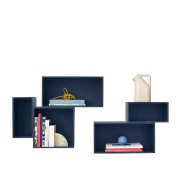 Muuto - Mini Stacked Storage System Clips blauw set van 5