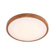 Lindby - Mynte ronde LED plafondlamp Ø42cm hout/wit