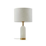 Lindby - Alabaster Taffellamp Ø30 Wit/Goud