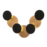 Lindby - Grazyna 9 LED Wandlamp Black/Gold