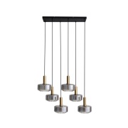 Lindby - Hildur 6 Hanglamp Rook Grijs/Geel Koper