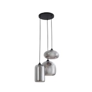 Lindby - Marla hanglamp, rookgrijs, 50 cm, rond, glas