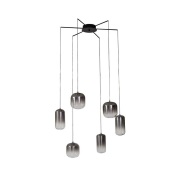 Lucande - Avelina 6 LED Hanglamp Rook Grijs