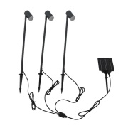 Lindby - Myric zonne-energie lamp met grondpen 3 stuks. Zwart