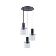 Lucande - Eirian 3 Cluster Hanglamp Clear/Black
