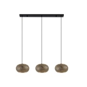 Lindby - Nerys 3 Hanglamp Black/Wood