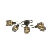 Lindby - Eudoria 5 Round Plafondlamp Black/Gold