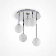 Lindby - Chrissy 5 Plafondlamp Ø25 Opal/Chrome