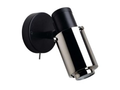 DCW - Biny Spot LED met Schakelaar Zwart/Nikkel