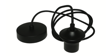 Artdelight Pendel - hanglamp met strijkijzersnoer - Ø 10 x 150 cm - zw...