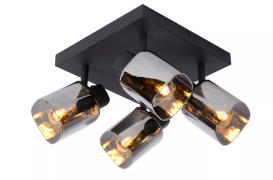 Lucide Alion - opbouwspot - 23 x 23 x 18 cm - zwart gerookt