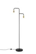 Artdelight Dajano - vloerlamp 2L - 30 x 45 x 175 cm - zwart met goud