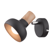 Elmark Addy - opbouwspot - Ø 8 x 15 cm - zwart en hout