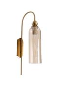 Maxlight Campanila - opbouw wandlamp - 22 x 56 cm - messing en amberkl...