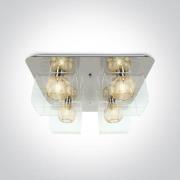 ONE Light Cube Range - opbouwspot 4L - 40 x 40 x 17,5 cm - chroom