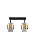 Nova Luce Sianna - plafondlamp - 47 x 20 x 17 cm - rokerig glas, zandz...