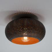 Vico Perforated - plafondverlichting - Ø 35 x 20 cm - zwart bruin