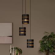 Lucide Rosas - hanglamp 3L - Ø 43 x 165 cm - zwart en messing