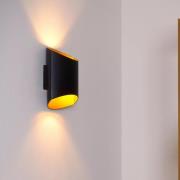 Lucide Diletta - wandverlichting - 16 x 8 x 18 cm - zwart/goud