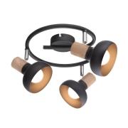 Elmark Addy - plafondspot 3L - Ø 25 cm - zwart